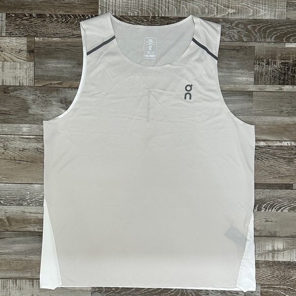 On Running Men's Light Pinkish-Gray and White Tank Top - Picture 1 of 7